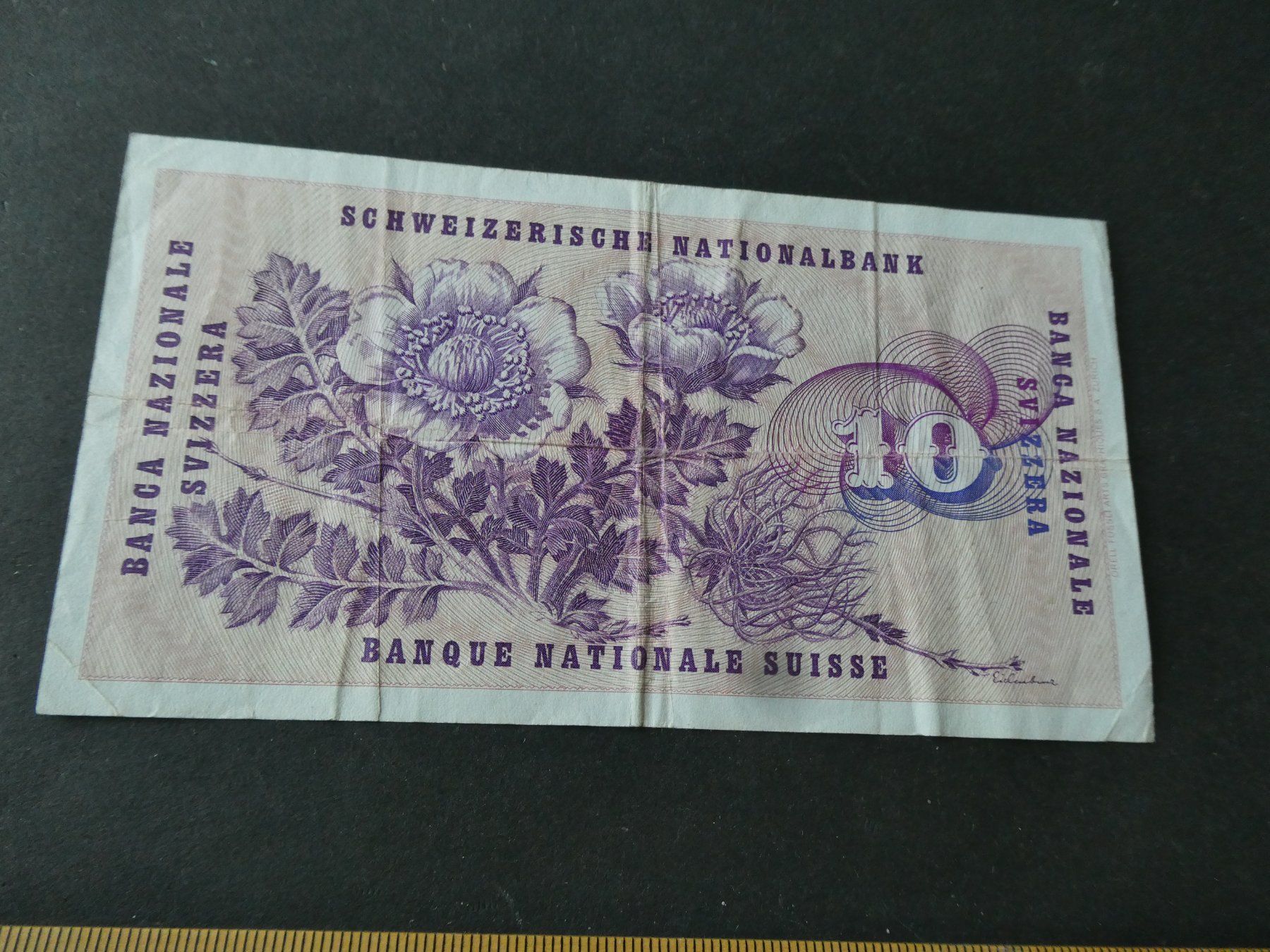 Banconote: Schweiz 1974, 10 Franken – Usato da Hinterforst venduto da Rohusri 1