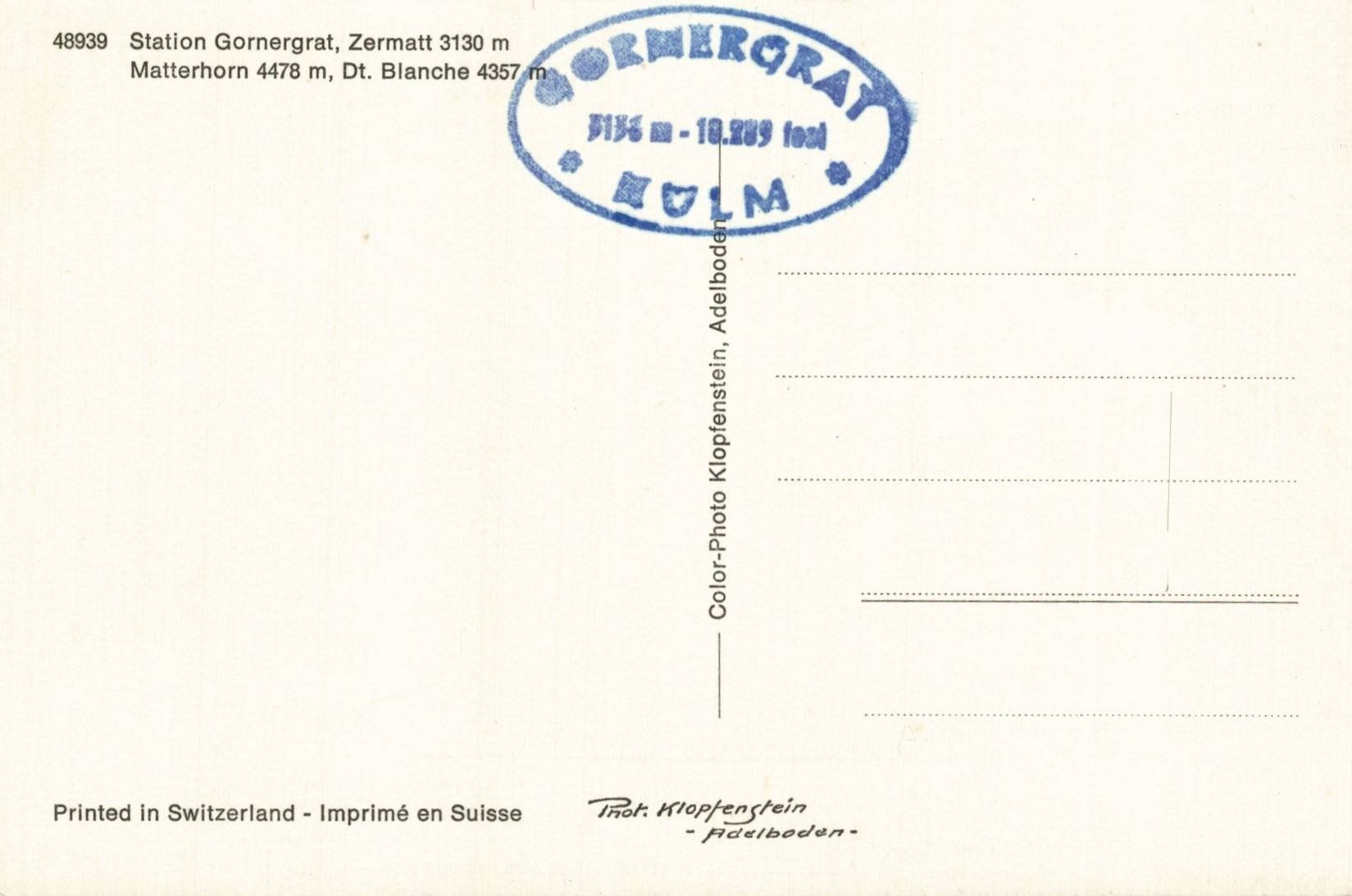 Cartoline postali: Ansichtskarte Gornergrat Zermatt Matterhorn Bahn – Usato da Luzern venduto da Kartenansicht 1