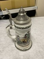 Bierkrug mit Zinndeckel, Oktoberfest, Sammler