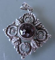 Granat Silber 835 Anhänger Jugendstil