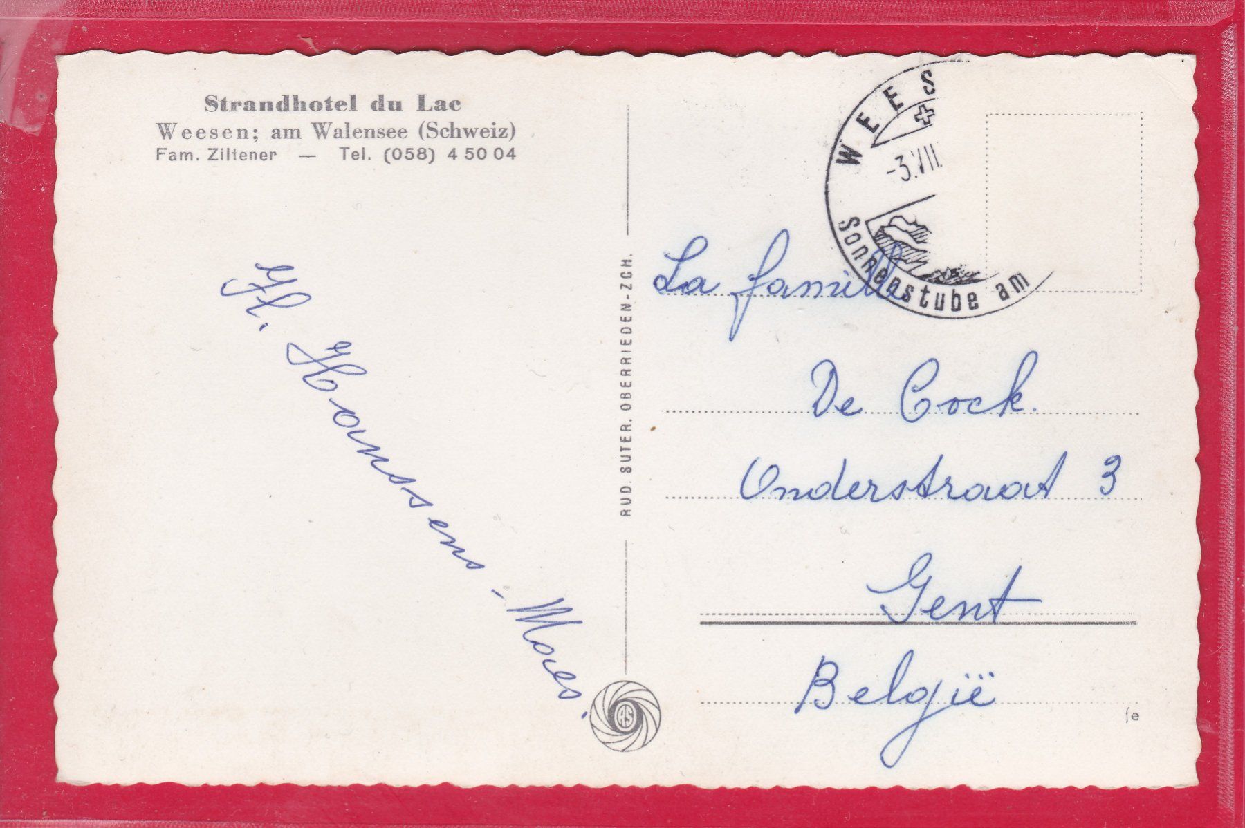 Ansichtskarten: WEESEN MIT LEISTKAMM UND ALVIERKETTE – Gebraucht aus Oberrieden von Gebirgsstelze 1