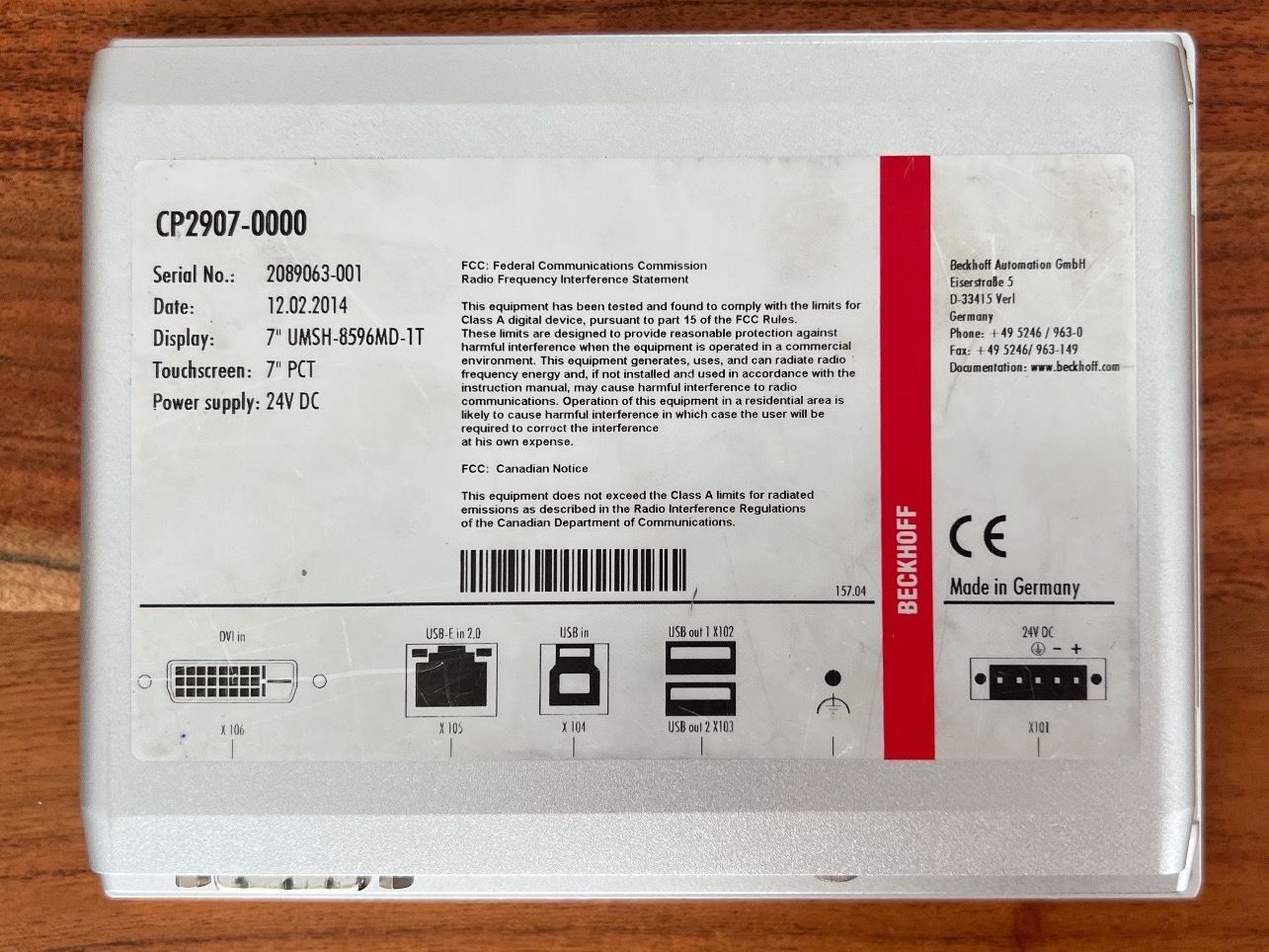 Beckhoff Sistema di controllo: Beckhoff Touchpanel / CP2907-0000 – Usato da Romanshorn venduto da DonRicardoo 1