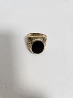 Herrenring Gold 9 Karat mit Onyx Grösse 61 9 Gramm
