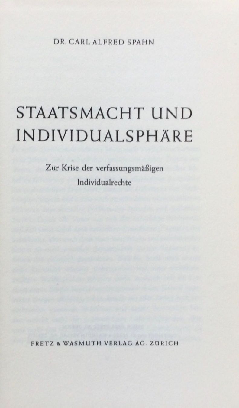 Libri: Spahn: Staatsmacht und Individualsphäre – Usato da Oftringen venduto da Waltereg 1