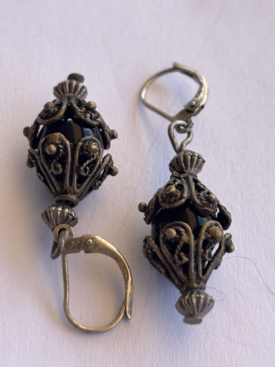 Orecchini pendenti & Orecchini a lobo: Ohrringe mit schwarzem Stein Silber 925 – Usato da Langnau am Albis venduto da flusspflege 4