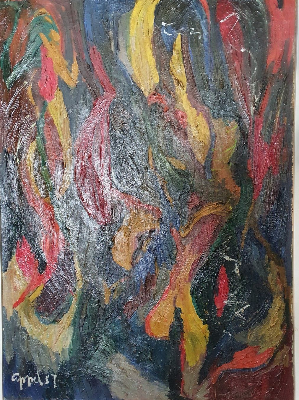 Dipinti: Grosses Oel-Gemälde signiert Karel Appel/57! – Usato da Fidaz venduto da Montifino