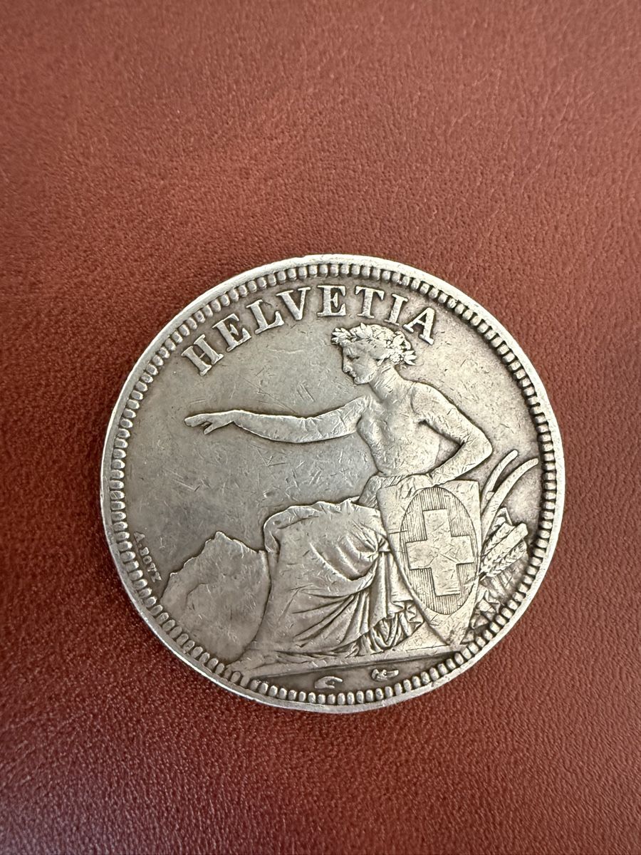Alle Münzen:  5 Fr. Helvetia 1851 – Gebraucht aus Malters von Niky.c