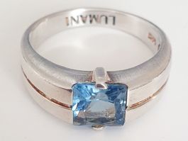 Ring aus 925  Silber mit blauem Stein Lumani Gr 19,2 mm