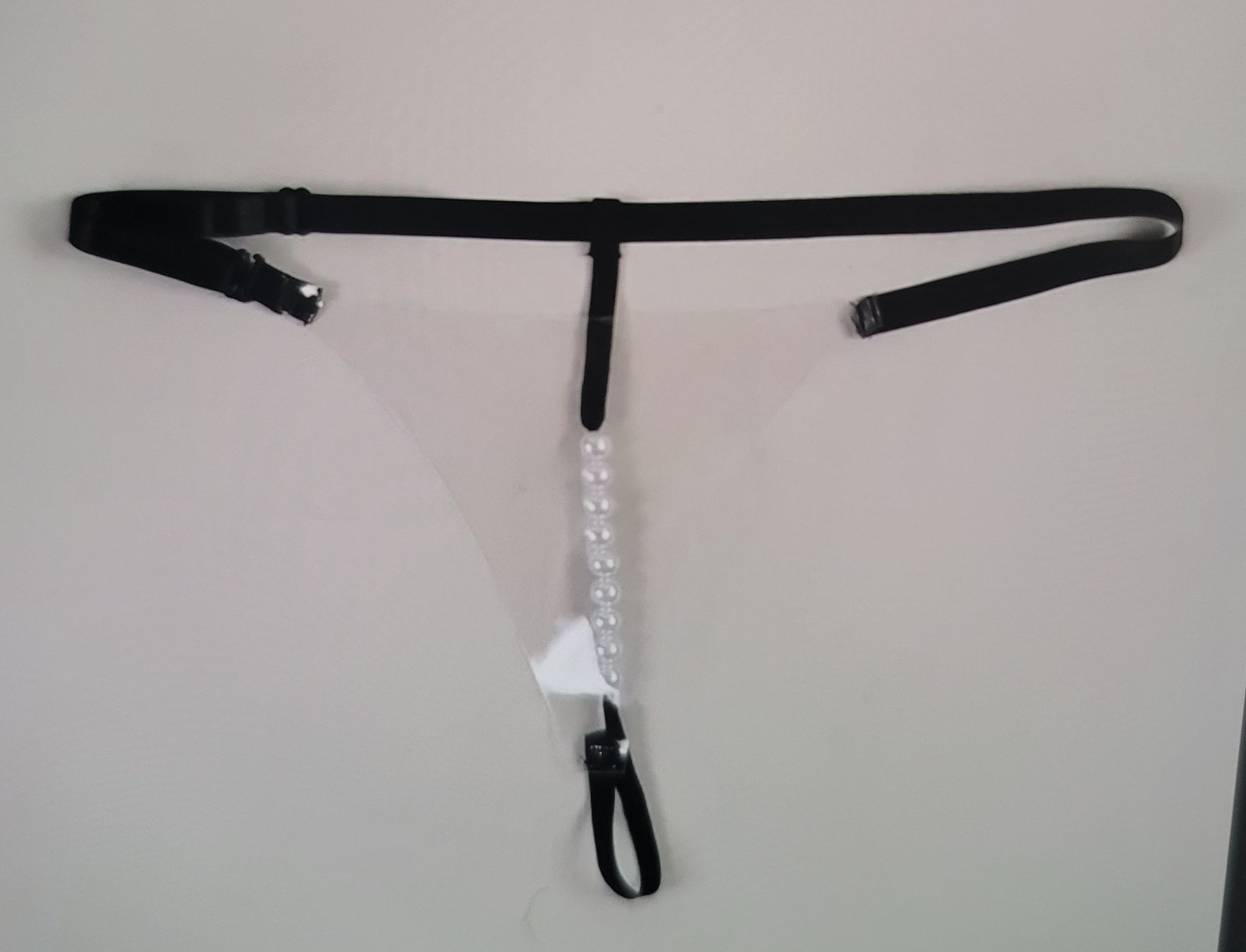 Autres dessous: String pvc, Tanga transparent mit Perlen, pearl thong, perla – Neuf avec emballage d'origine à Zollikerberg par Nice_Name 2