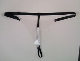 String pvc, Tanga transparent mit Perlen, pearl thong, perla