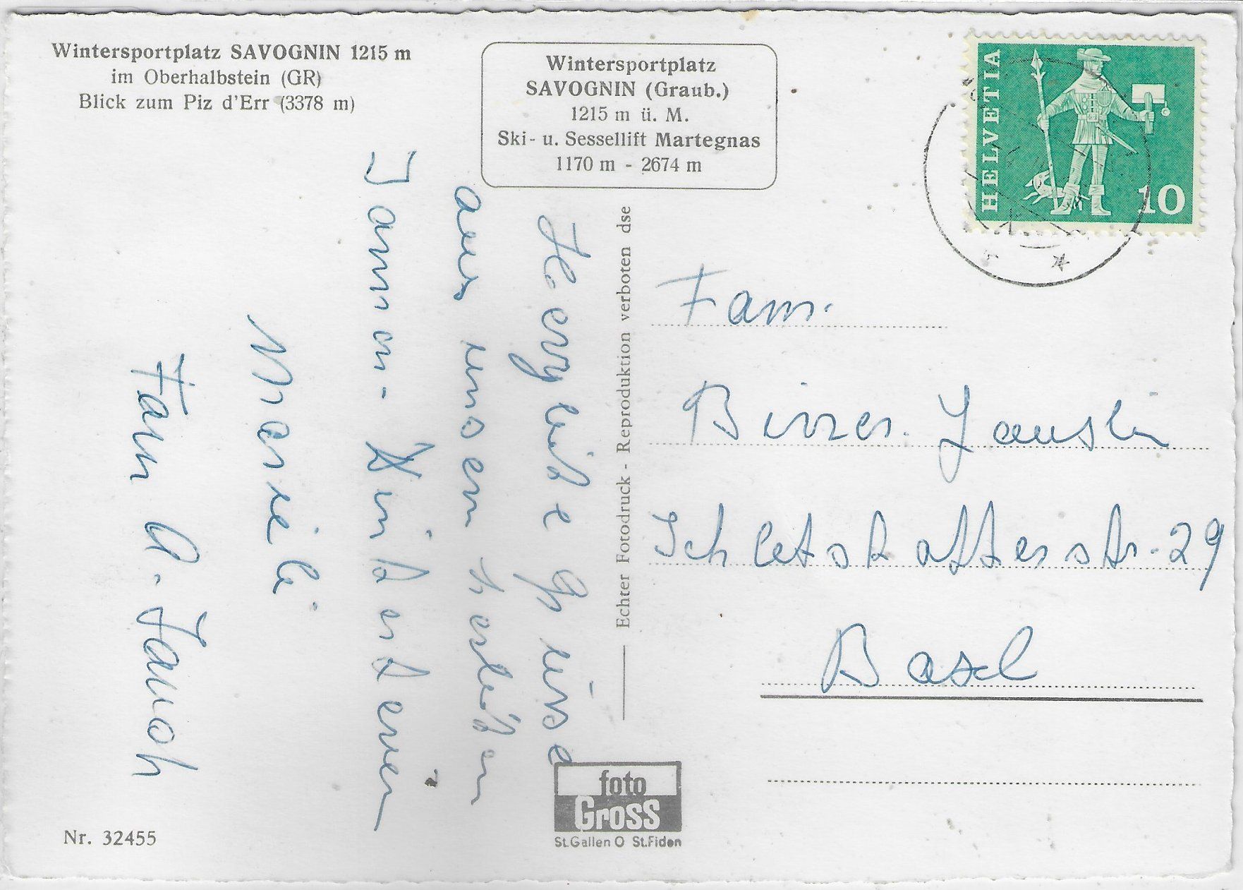 Cartoline postali: Wintersportplatz Savognin – Usato da Ettingen venduto da Kartenplanet 1