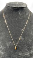18K Rosegoldkette mit Gelbgold Anhänger Buchstabe N 0.57Gr.