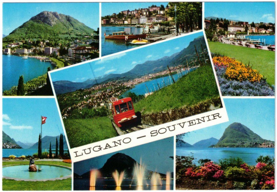 Cartoline postali: Lugano - 7 Bild AK – Usato da Binningen venduto da Mountainrider