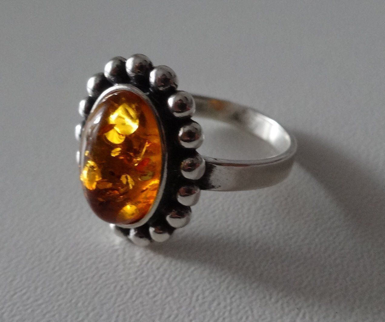 Anelli: ECHT! * Bernstein RING 925 Silber – Nuovo (secondo la descrizione) da Visp venduto da steinschmuckwelt 1
