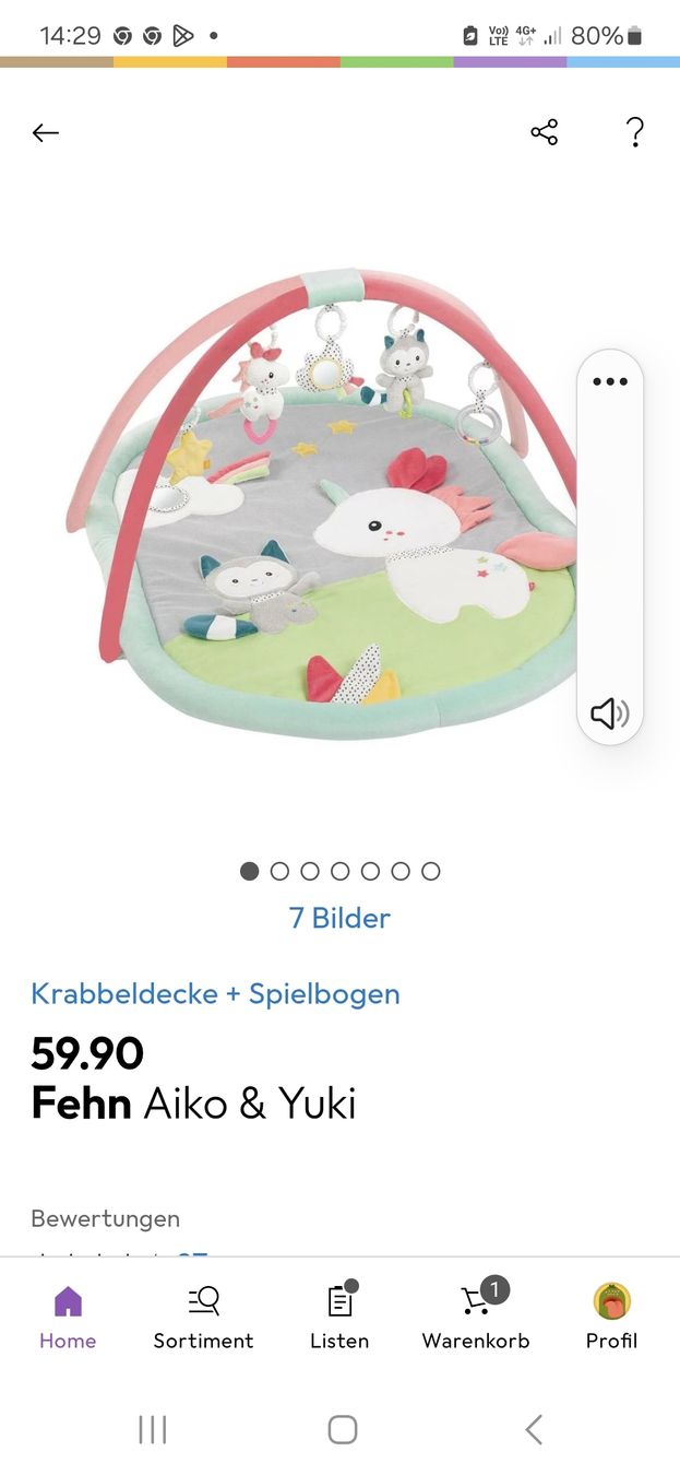 Tappeto da gioco: Krabbeldecke Spielbogen Einhorn Aiko & Yuki rosa – Usato da Villnachern venduto da niga99 1