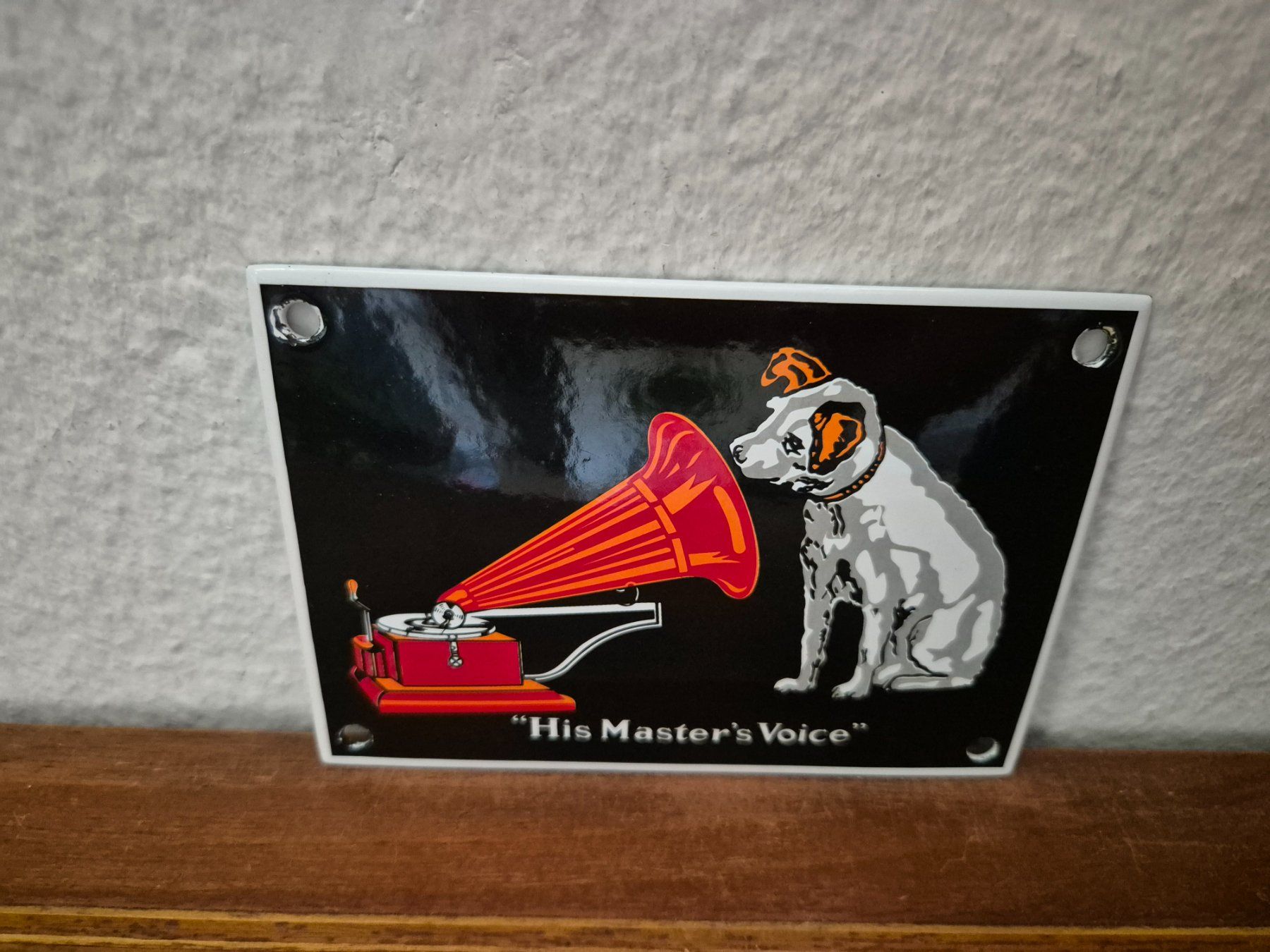 Insegne: Emailschild His Masters Voice Schallplatten Emaille Schild – Nuovo (secondo la descrizione) da Schaffhausen venduto da pfanis09 2
