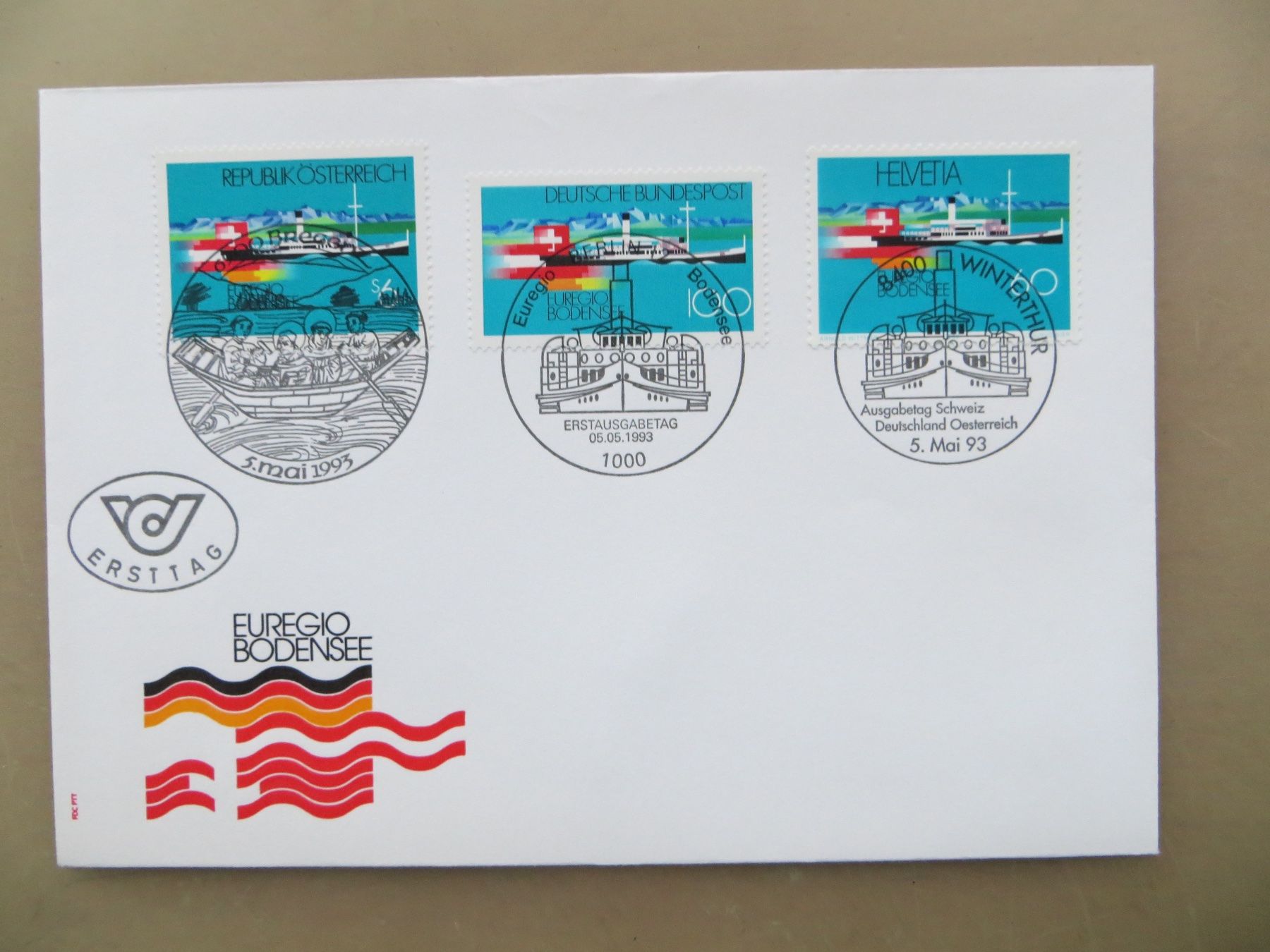 Tutti i francobolli: Brief FDC Gemeinschaftsausgabe Bodensee CH/D/A 1993 – Nuovo (secondo la descrizione) da Basel venduto da 8013