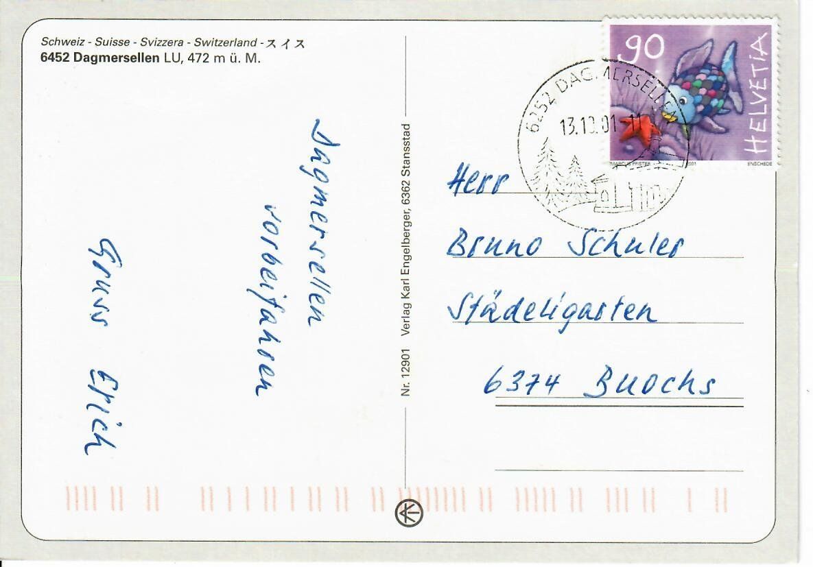 Cartoline postali: Dagmersellen – Usato da Hochdorf venduto da Ziegel-16 1