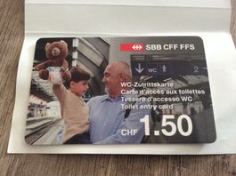 1 WC-Zutrittskarte der SBB (neu und ungebraucht)