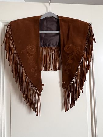 Cowboy-Weste aus Wildleder mit Fransen, kaum getragen, 