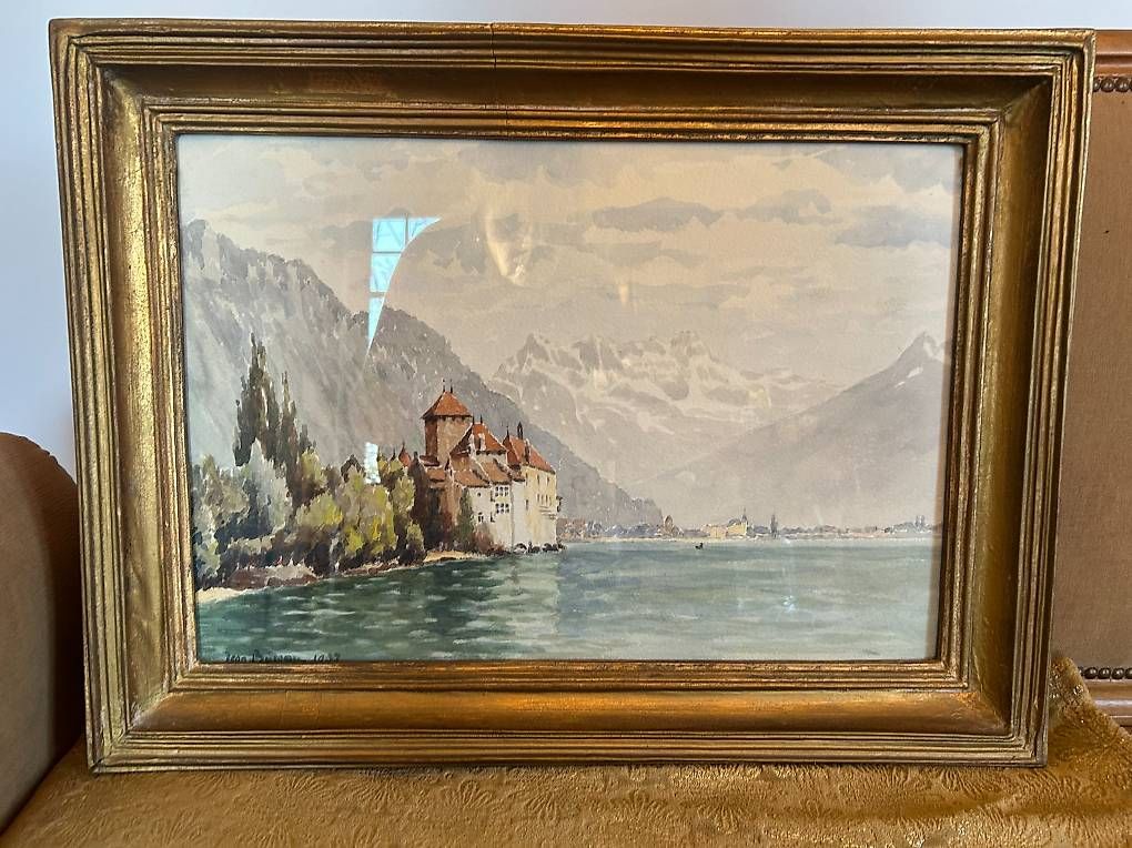 Dipinti: Aquarelle Château de Chillon – Usato da Clarens venduto da sylviethorens