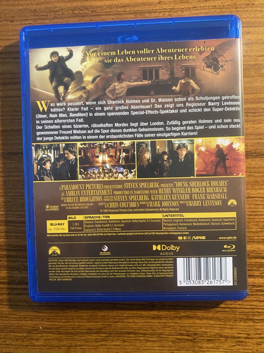 Alle DVDs: Young Sherlock Holmes Blu-ray – Gebraucht aus Rüschlikon von Granulat204 1