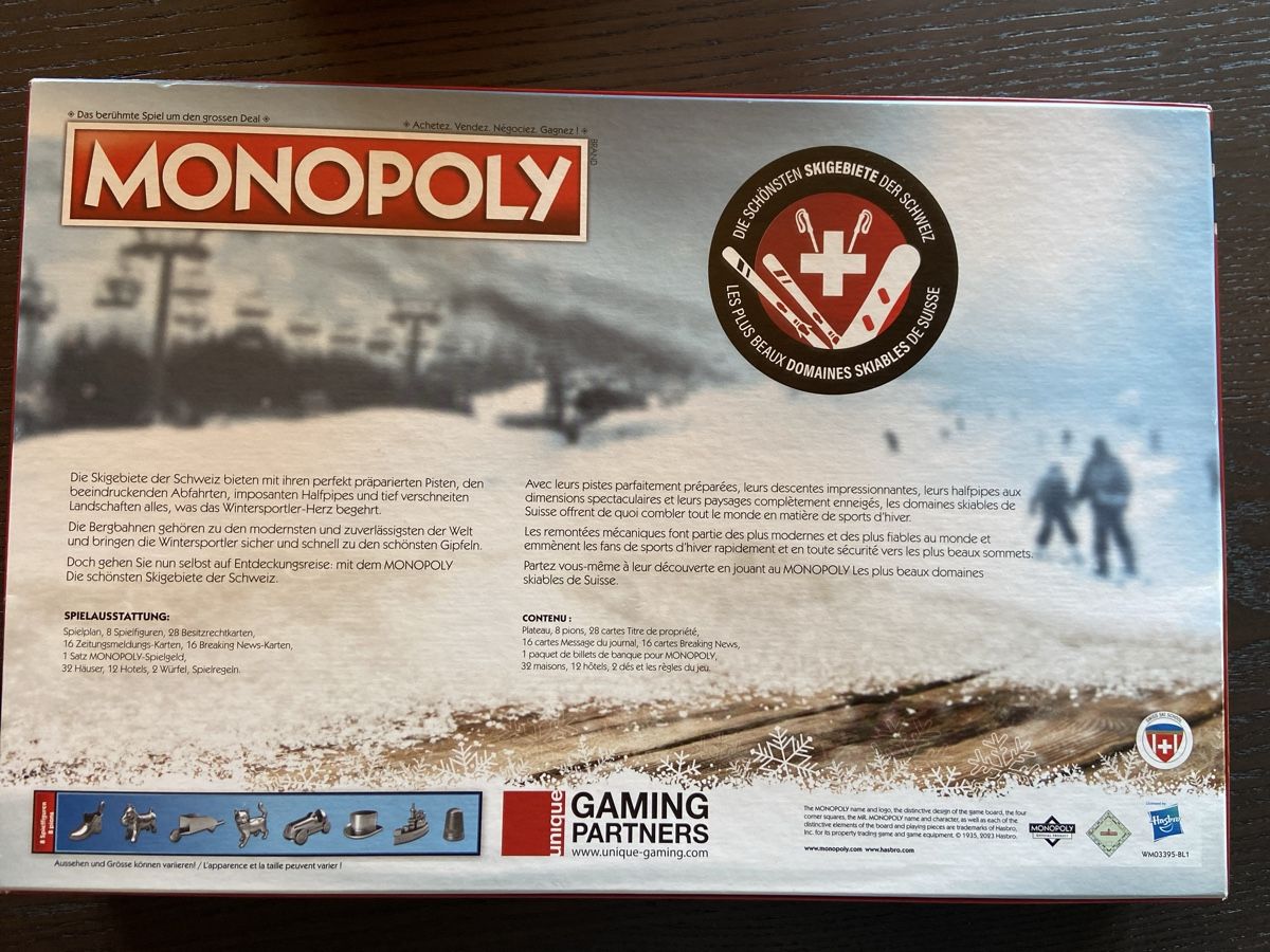 Giochi: Monopoly "Die schönsten Skigebiete der Schweiz" – Nuovo e nell'imballaggio originale da Gunten venduto da tubatubak 1