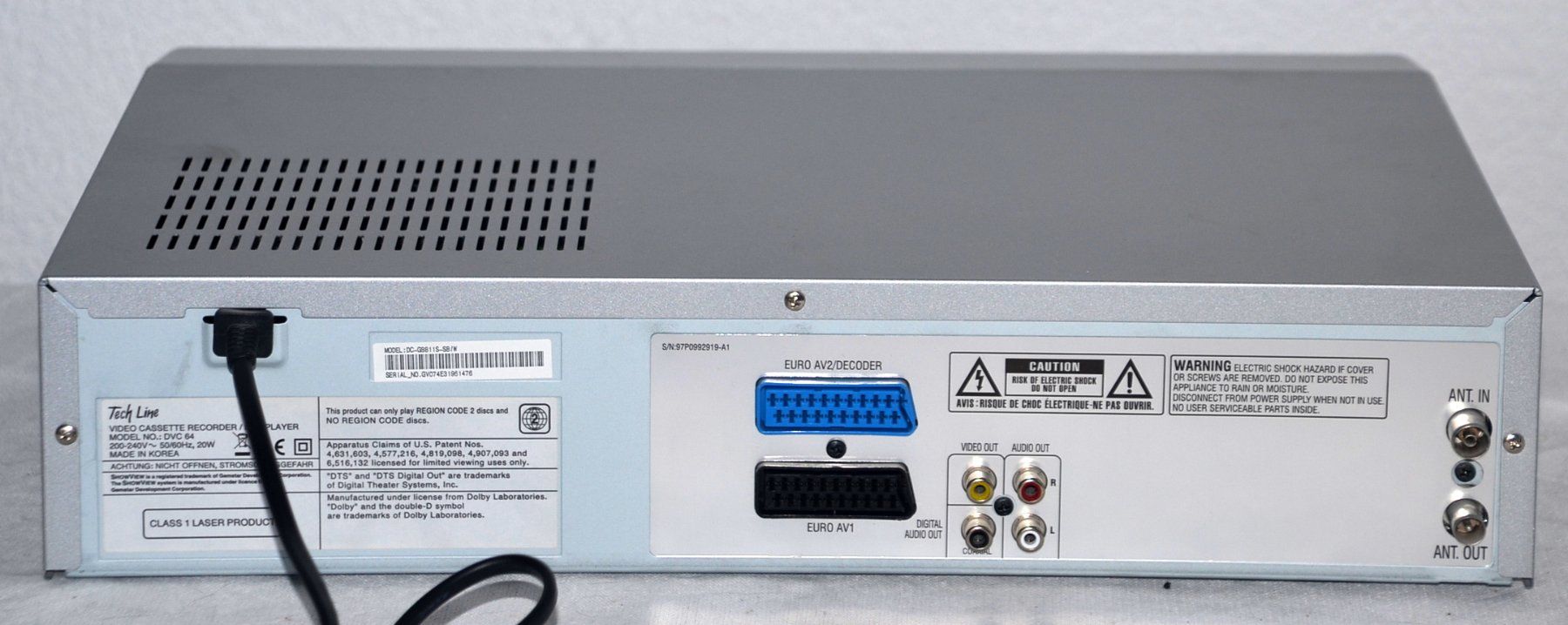Registratori: Videorecorder VHS Techline DVC64 magnétoscope – Usato da Collonges venduto da arashee 2