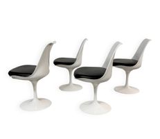 4x Eero Saarinen Swivel Tulip Stuhl Leder Knoll Studio