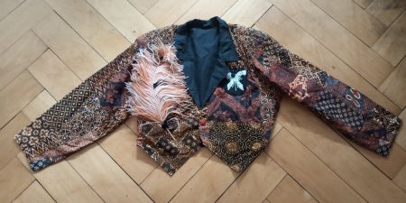 Designer-Jacke mit Feder Patchwork L XL zu Nile Free People
