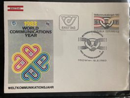Österreich 1983 ill. Ersttagsbrief Weltkommunikationsjahr