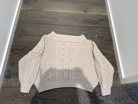 Damen Cropped Pullover aus Wolle in Beige