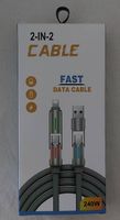 PC/téléphone: Câble de charge rapide 2-IN-2