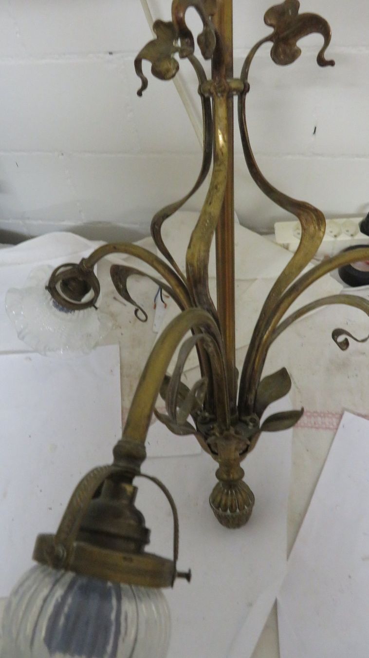 Lustres & lampes de plafonds: Deckenleuchte 3-armig Jugendstil messing – D'occasion à Wetzikon ZH par morda1954 7