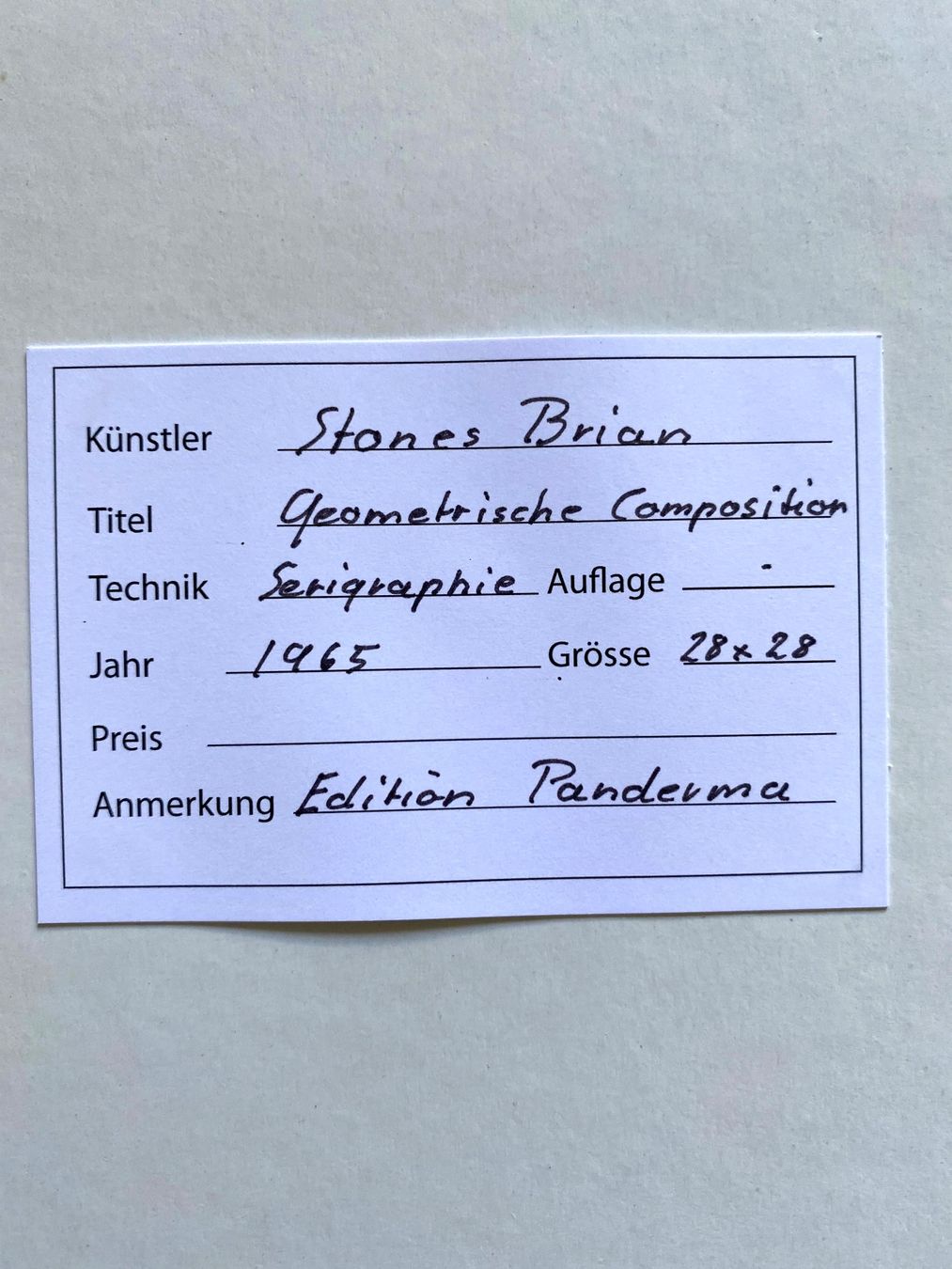 Grafiken & Lithographien: Brian Stones 1965 Serigraphie Handsigniert Kunst – Gebraucht aus Olten von sportwelt 4