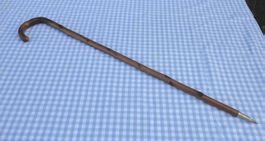 Vintage Wanderstock aus Wurzelholz mit Metallstachel 86cm