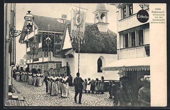Cartoline postali: Appenzell, Prozession dei der Abtskapell – Usato da Berlin venduto da bartko-reher
