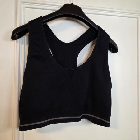 Crane Sport Bustier Top Schwarz Racerback Gr. 44/46