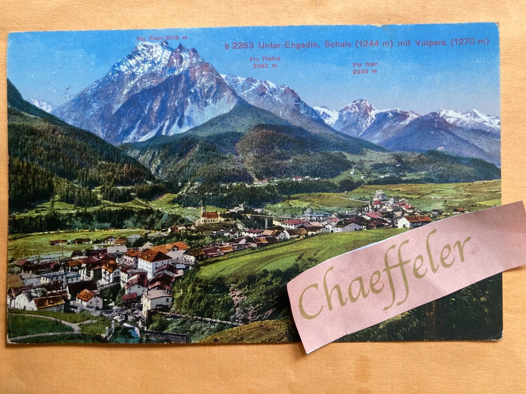 Ansichtskarten: 1941  Unter-Engadin, Schuls mit Vulpera – Gebraucht aus Zürich von Chaeffeler