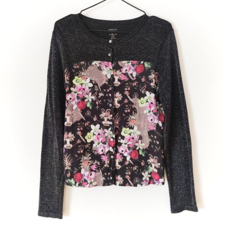 MARC CAIN Lurex Cardigan Shirt Tunika Bluse Pulli Gr.N2/36