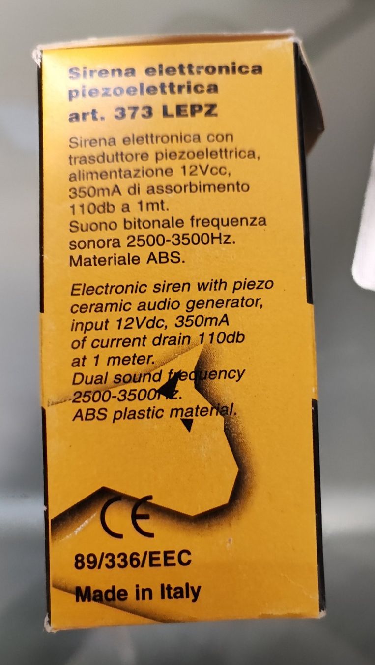 Alarmanlagen: Innensirene 12VDC  350mA – Neu und originalverpackt aus Lodrino von laze 2