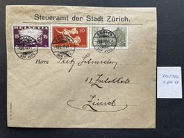 Top rarer CH- FDC 1919 auf Umschlag „Steueramt Stadt Zürich“
