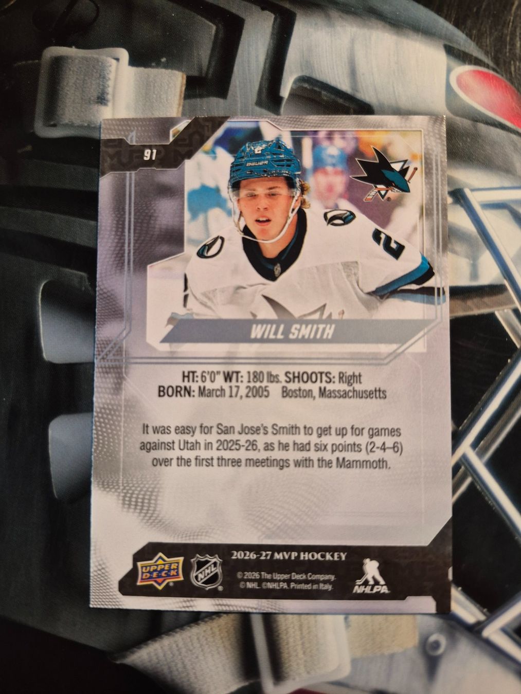 NHL Cartes à collectionner: NHL Will Smith San Jose Sharks – D'occasion à Treiten par Sauber73 1