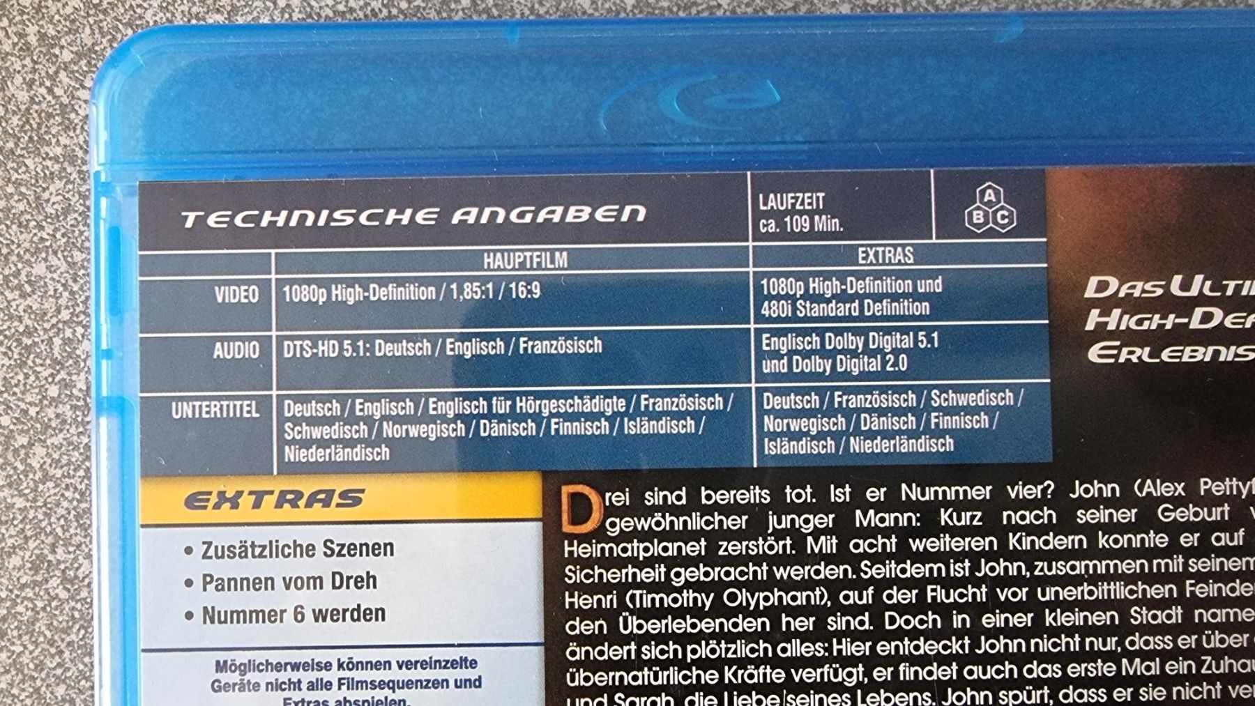 Tutti i DVDs: Blu Ray - Ich bin Nummer vier – Usato da Oetwil am See venduto da fineli2 1