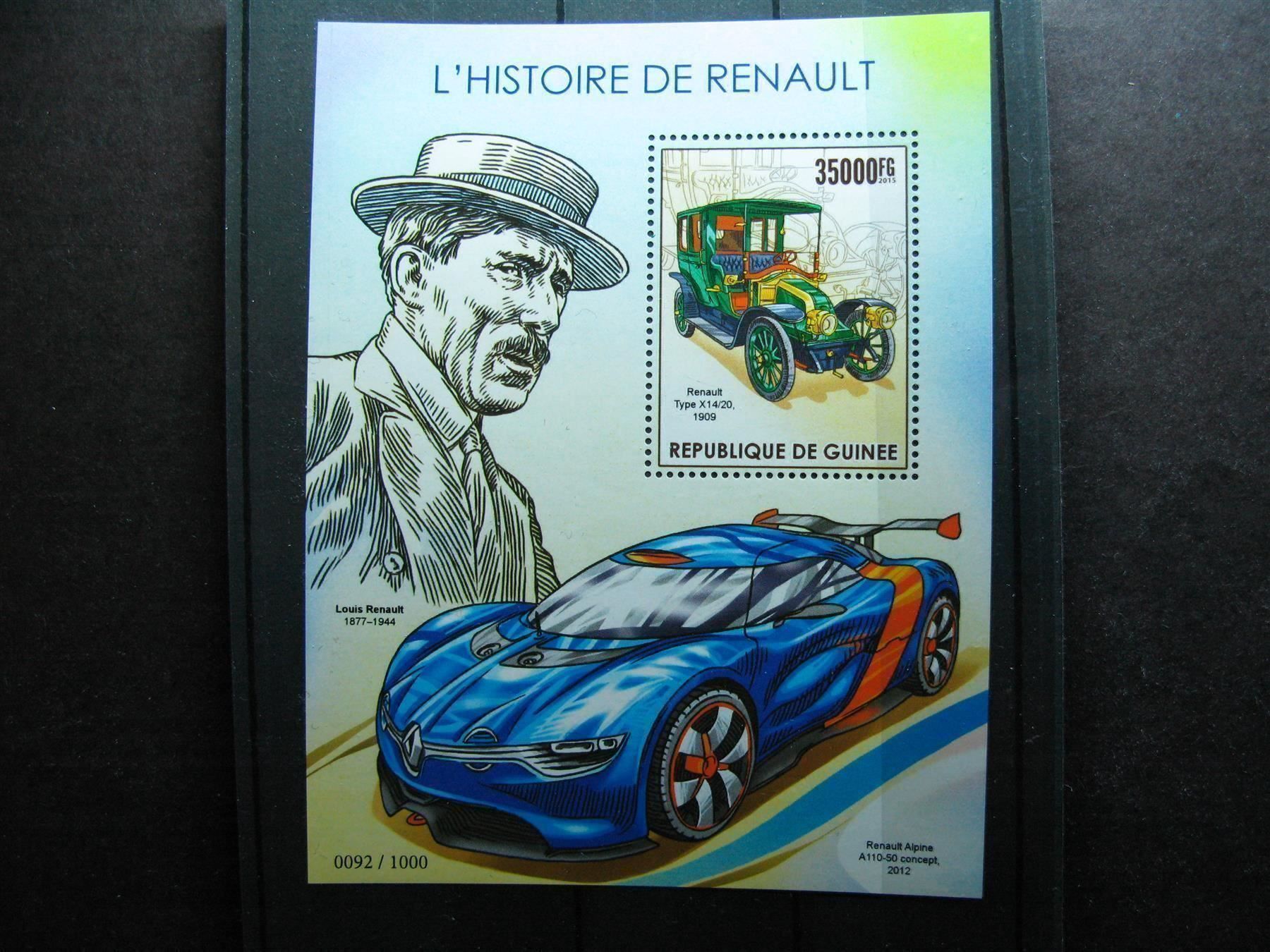 Alle Briefmarken: Auto  Renault Block  Rep.Guinee 2015** – Gebraucht aus Wil SG von fva01