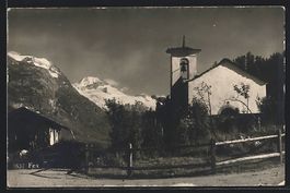 Fex, Kleine Kapelle mit Blick in die Ber