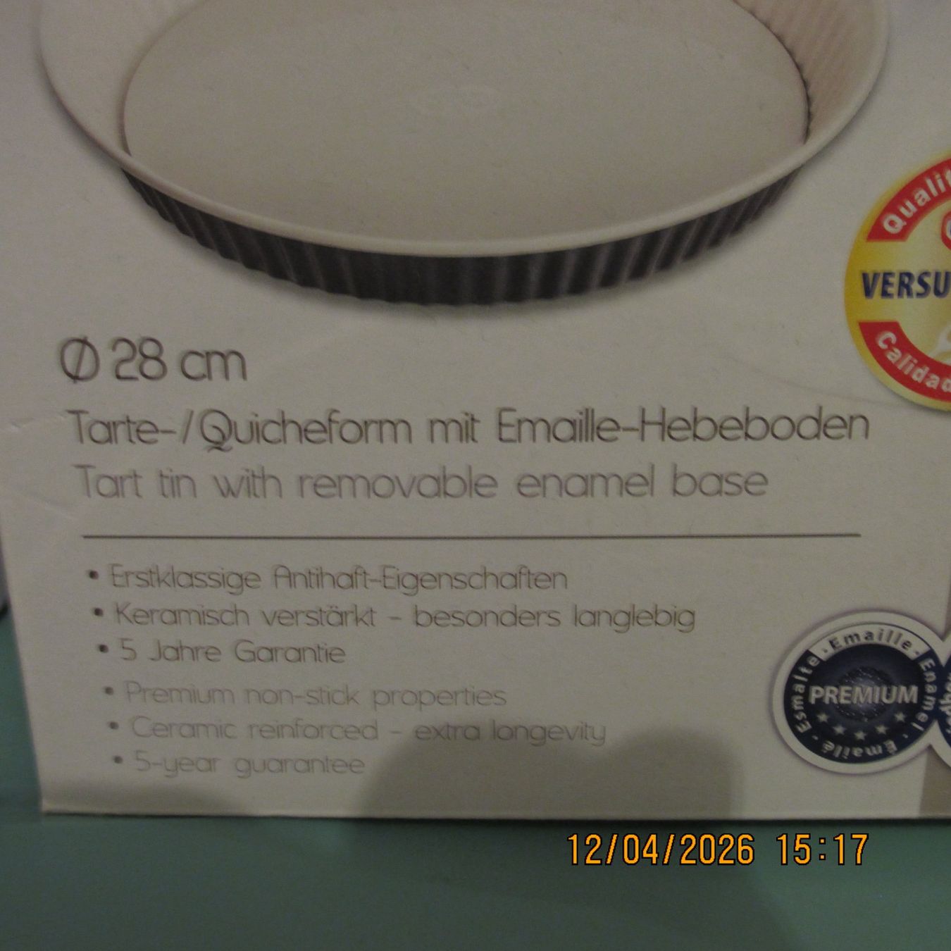 Teglie da forno: Dr. Oetker Quicheform Exclusiv, 28cm, neu – Nuovo e nell'imballaggio originale da Galgenen venduto da Forflowers 1