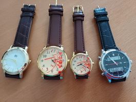 4er Armbanduhren-Set für Sie & Ihn, top Zustand!