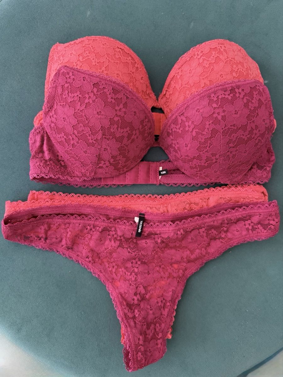 Tezenis Altra biancheria intima: 2er Set Spitze BH und String Gr. 75B/S Schöne Farben – Nuovo (secondo la descrizione) da Zürich venduto da less4ever