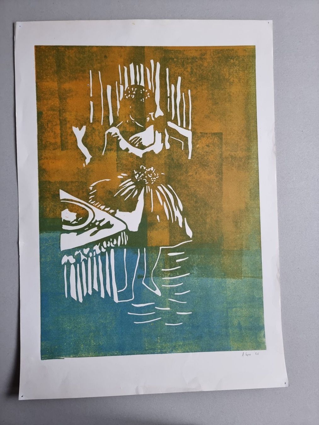 Poster & Bilder: KÜNSTLER ? LINOLSCHNITT SIGNIERT – Gebraucht aus Gersau von grafik-kunst 2